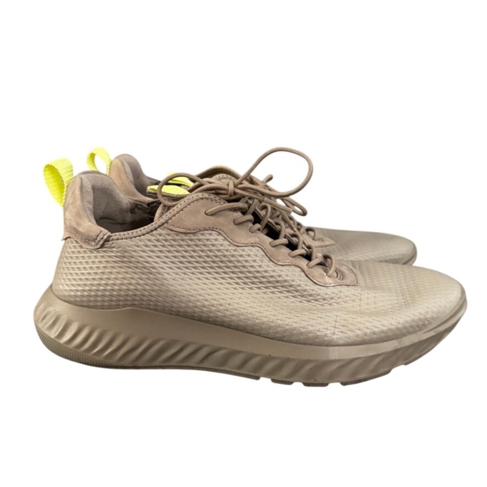 ECCO ST.1 Lite Mens Taupe Brown Neon Yellow Phorene Sneakers Size 40